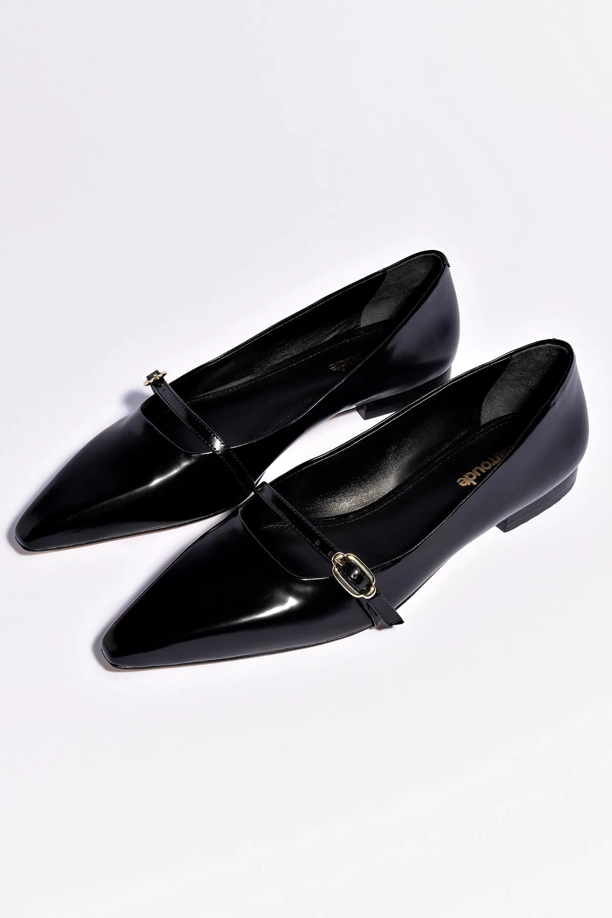Irene Flat In Black Leather