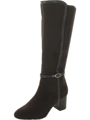 Isaleef Womens Zipper Faux Suede Knee-High Boots