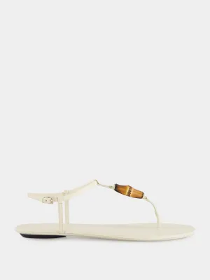 Ivory Thong Malaga Kid Leather Sandals