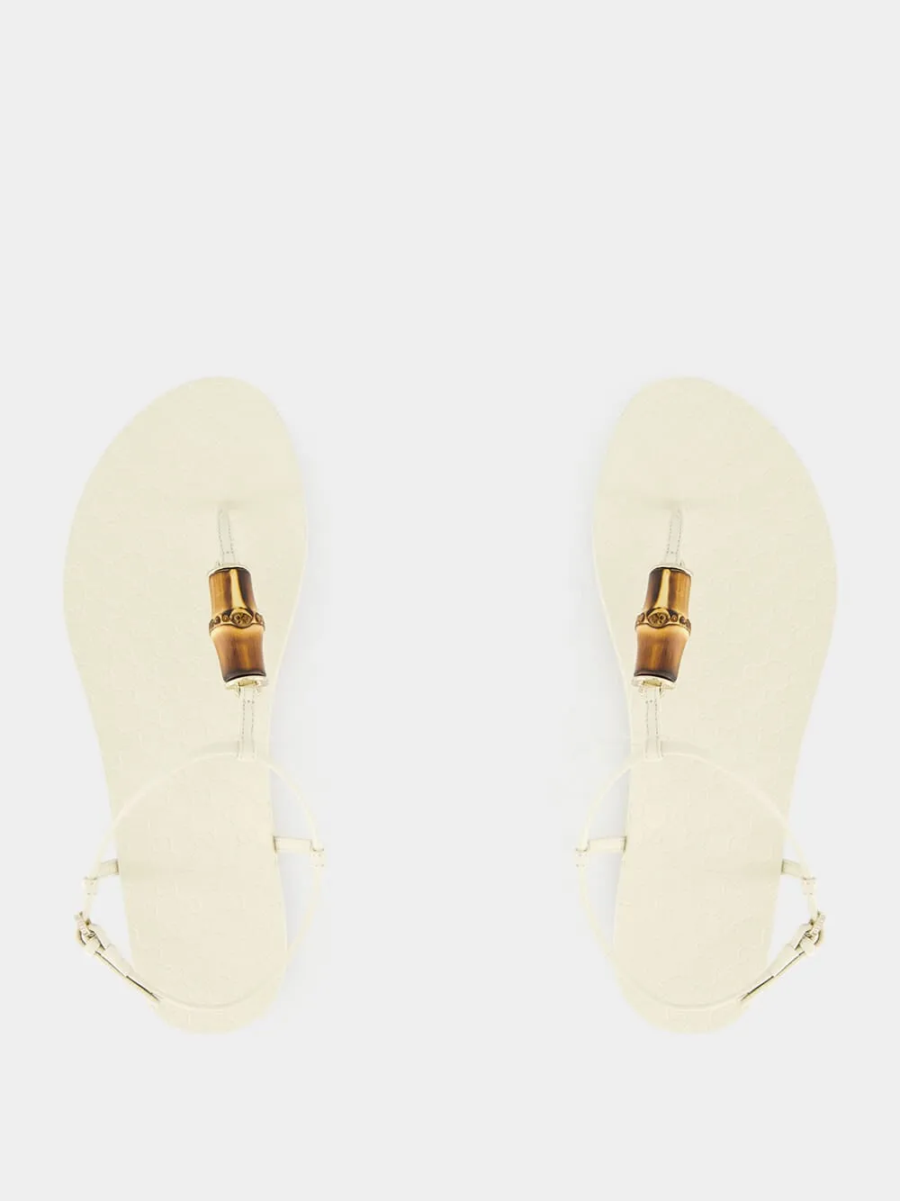 Ivory Thong Malaga Kid Leather Sandals