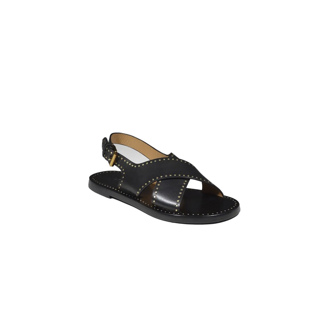 Jane Low Sandals In Black Smooth Leather