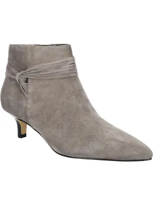 Jani Womens Pointed Toe Kitten Heel Booties