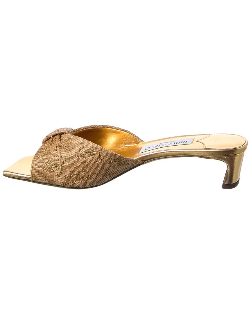 Jimmy Choo Annika 35 Raffia & Leather Sandal