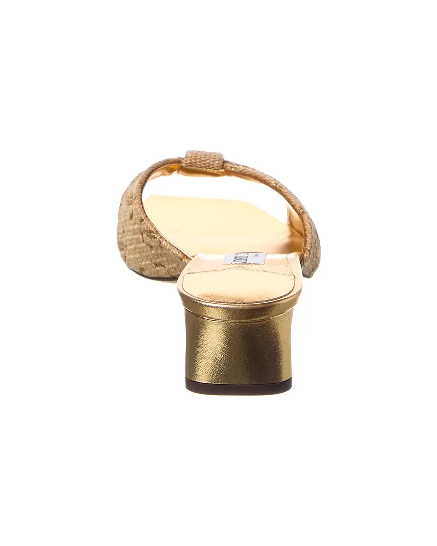 Jimmy Choo Annika 35 Raffia & Leather Sandal