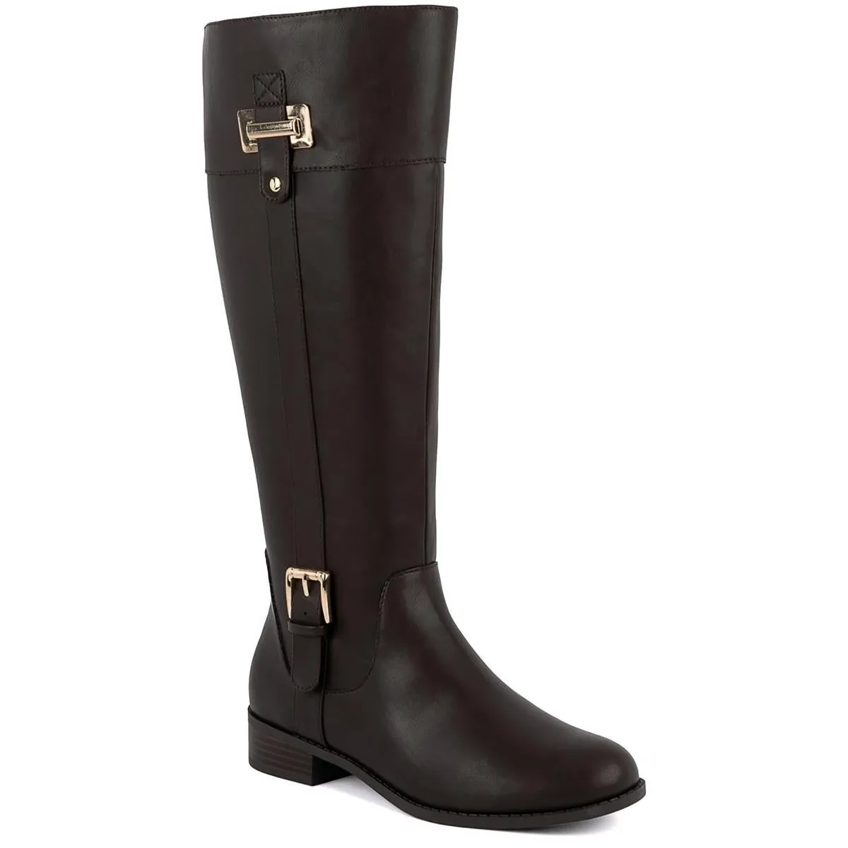 JNYLEODENN Womens Belted Manmade Knee-High Boots