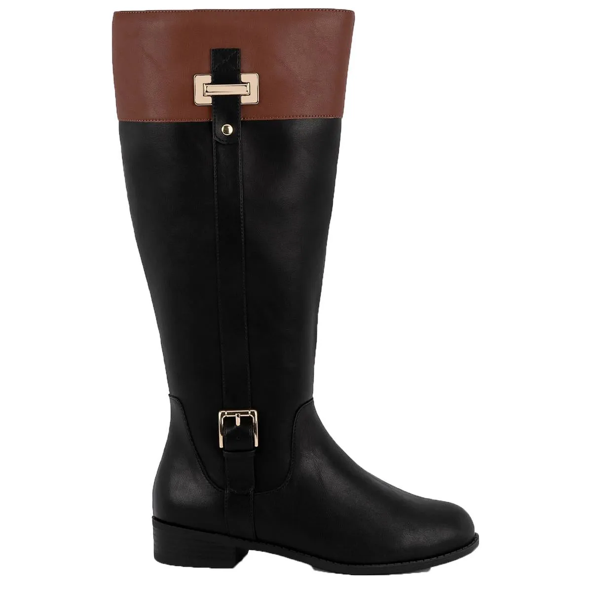 JNYLEODENN Womens Belted Manmade Knee-High Boots