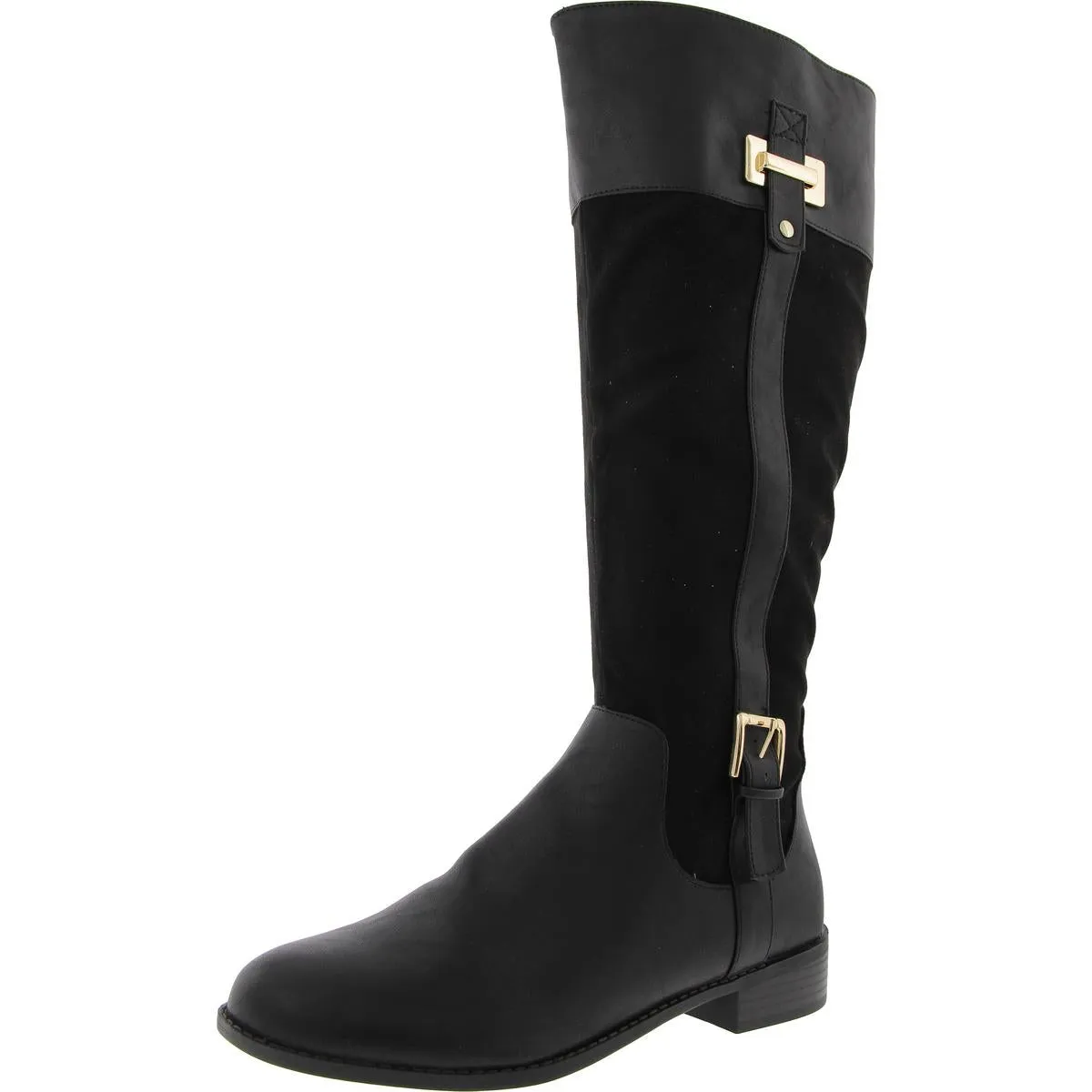 JNYLEODENN Womens Belted Manmade Knee-High Boots