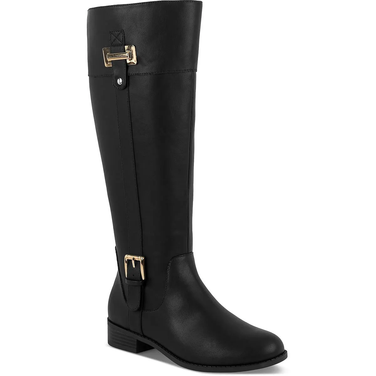 JNYLEODENN Womens Belted Manmade Knee-High Boots