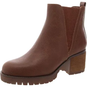JODY Womens Faux Leather Pull On Ankle Boots