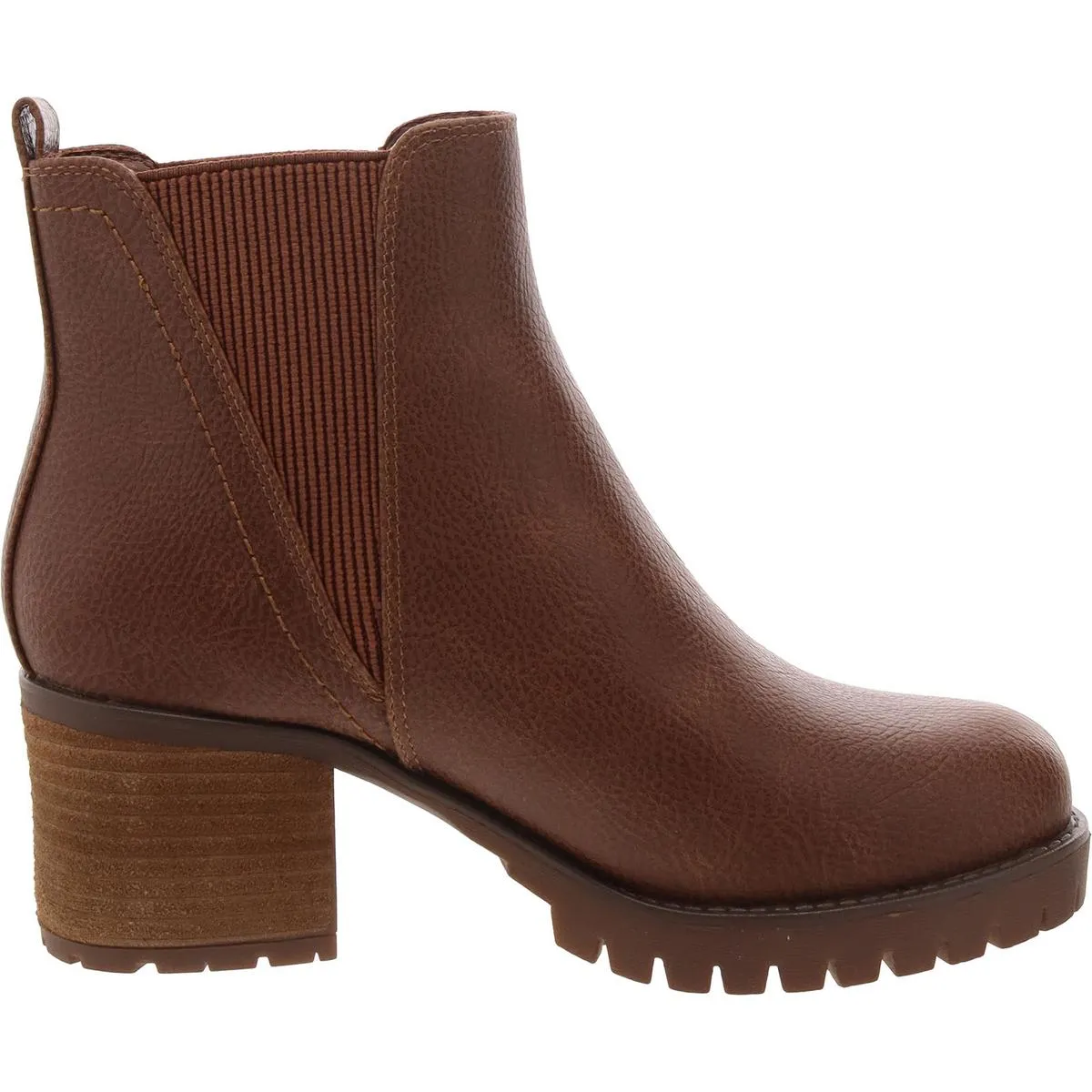 JODY Womens Faux Leather Pull On Ankle Boots