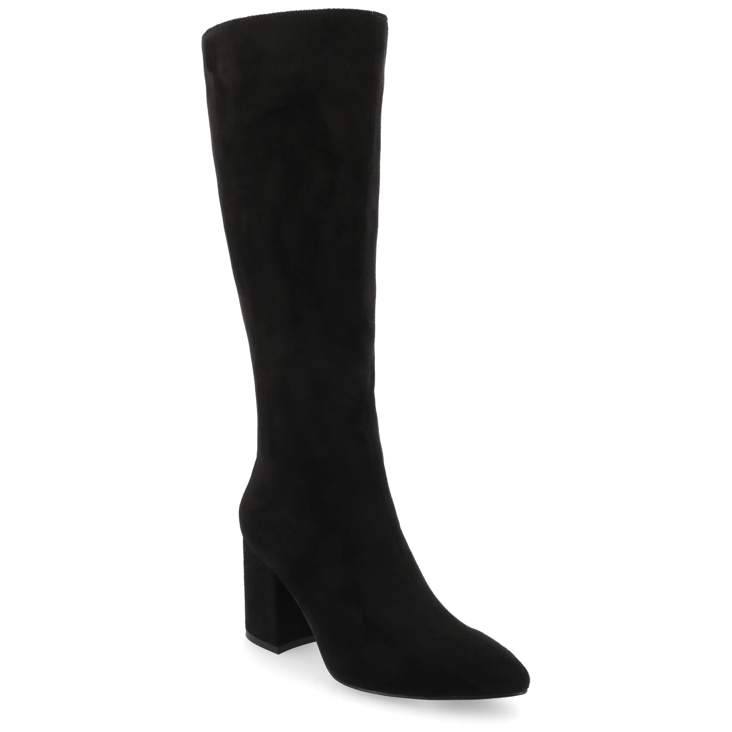 Journee Collection Wide Width Wide Calf Womens Ameylia Tru Comfort Foam Covered Block Heel Pointed Toe Boots