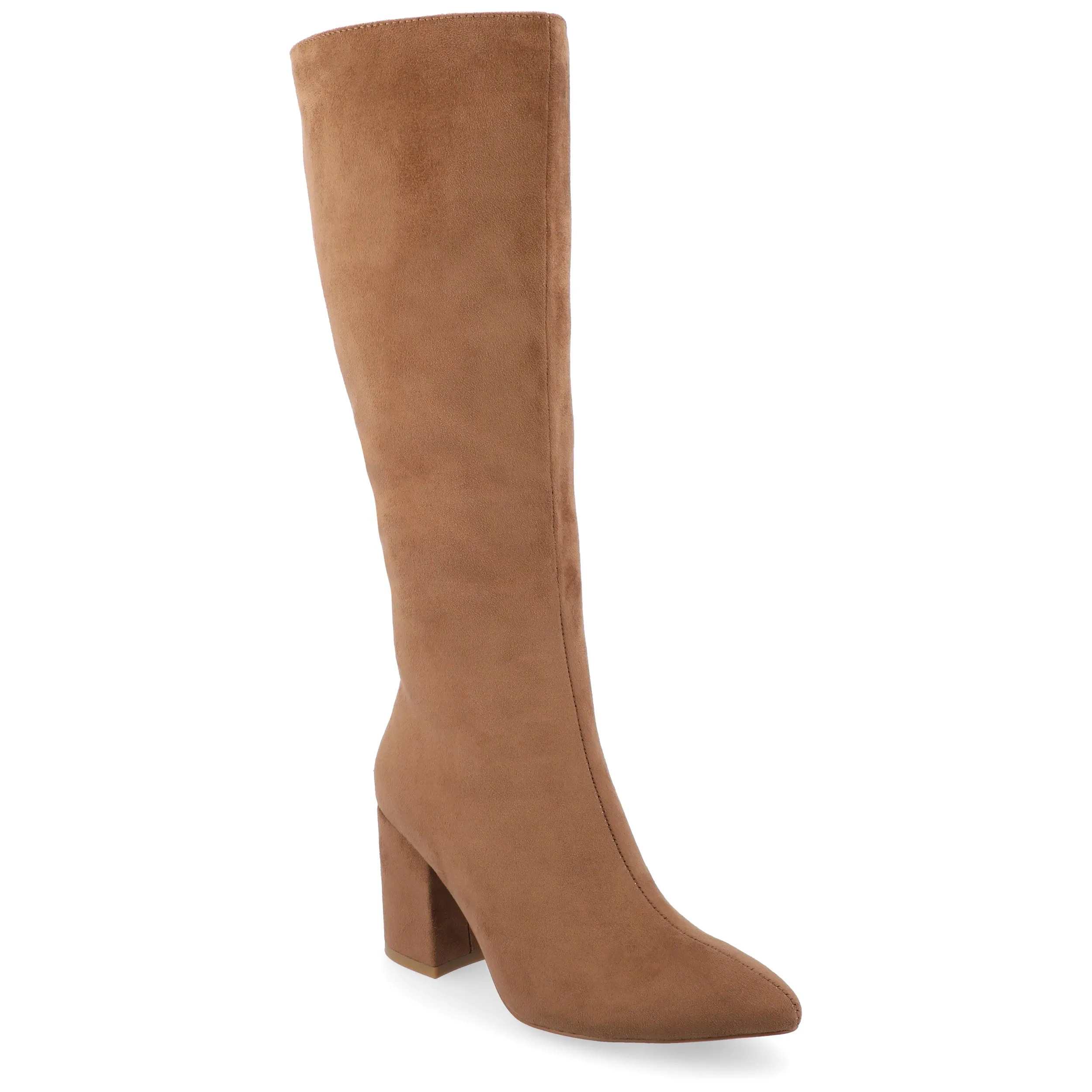 Journee Collection Wide Width Wide Calf Womens Ameylia Tru Comfort Foam Covered Block Heel Pointed Toe Boots