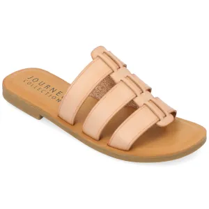 Journee Collection Womens Serrie Tru Comfort Foam Slip On Slide Flat Sandal