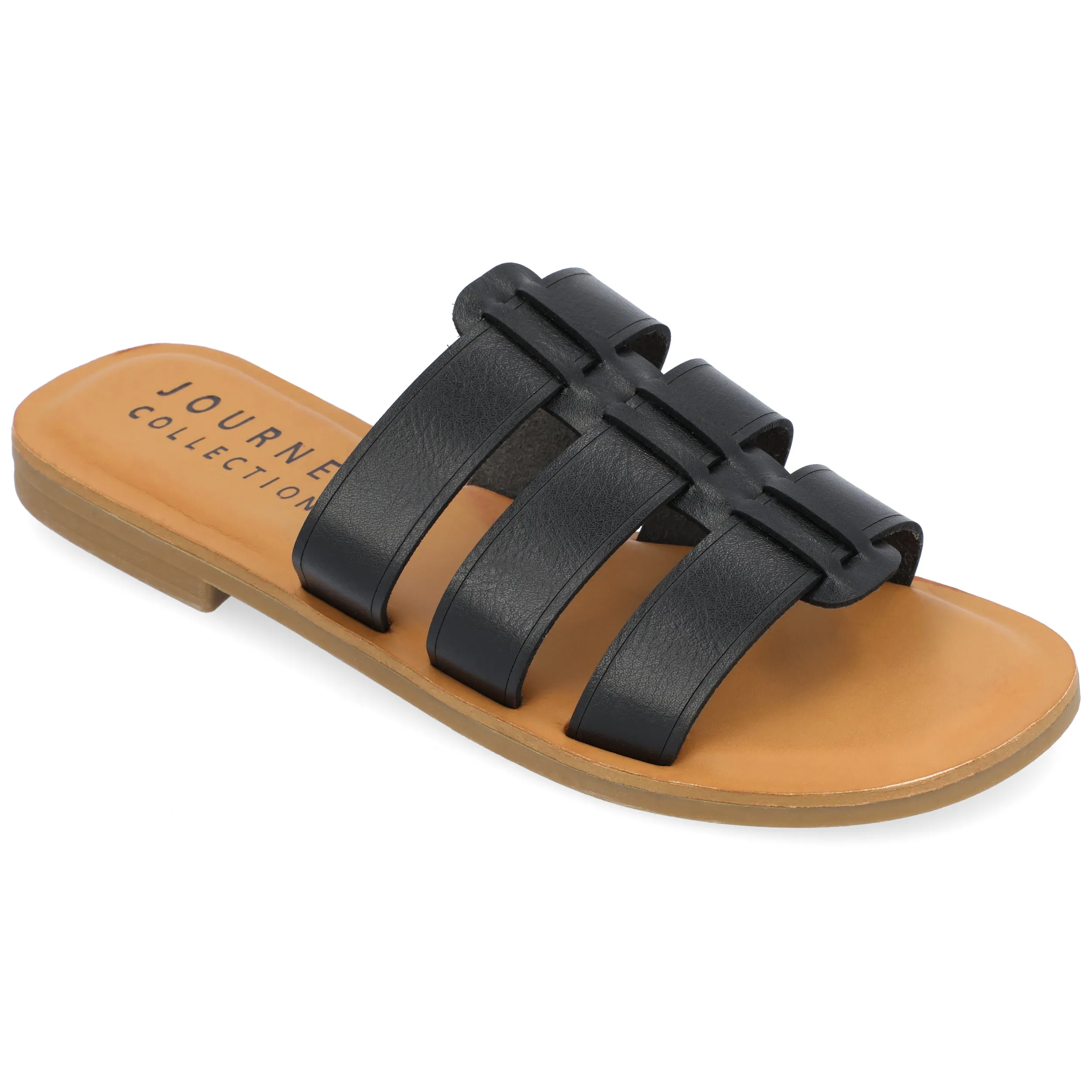 Journee Collection Womens Serrie Tru Comfort Foam Slip On Slide Flat Sandal