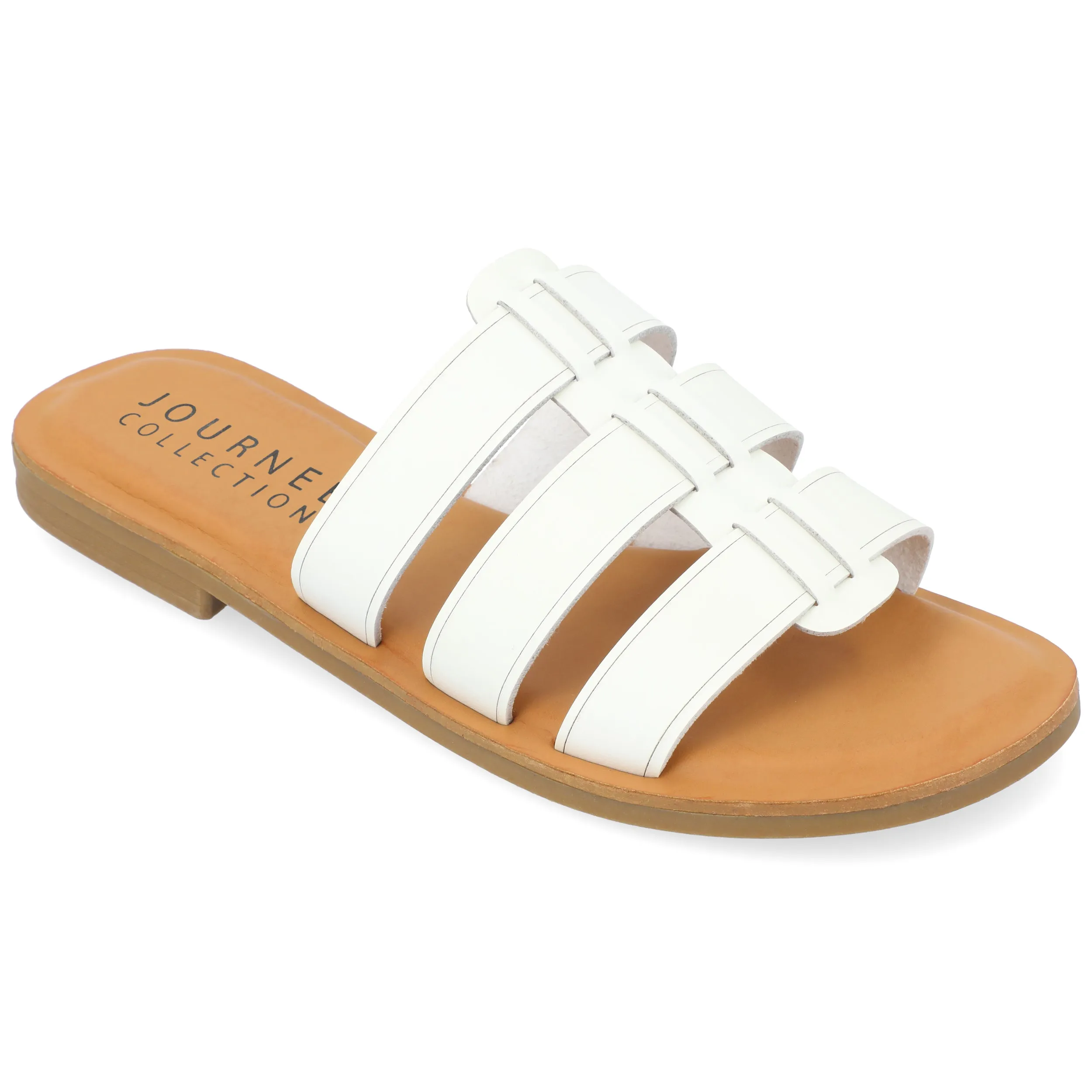 Journee Collection Womens Serrie Tru Comfort Foam Slip On Slide Flat Sandal
