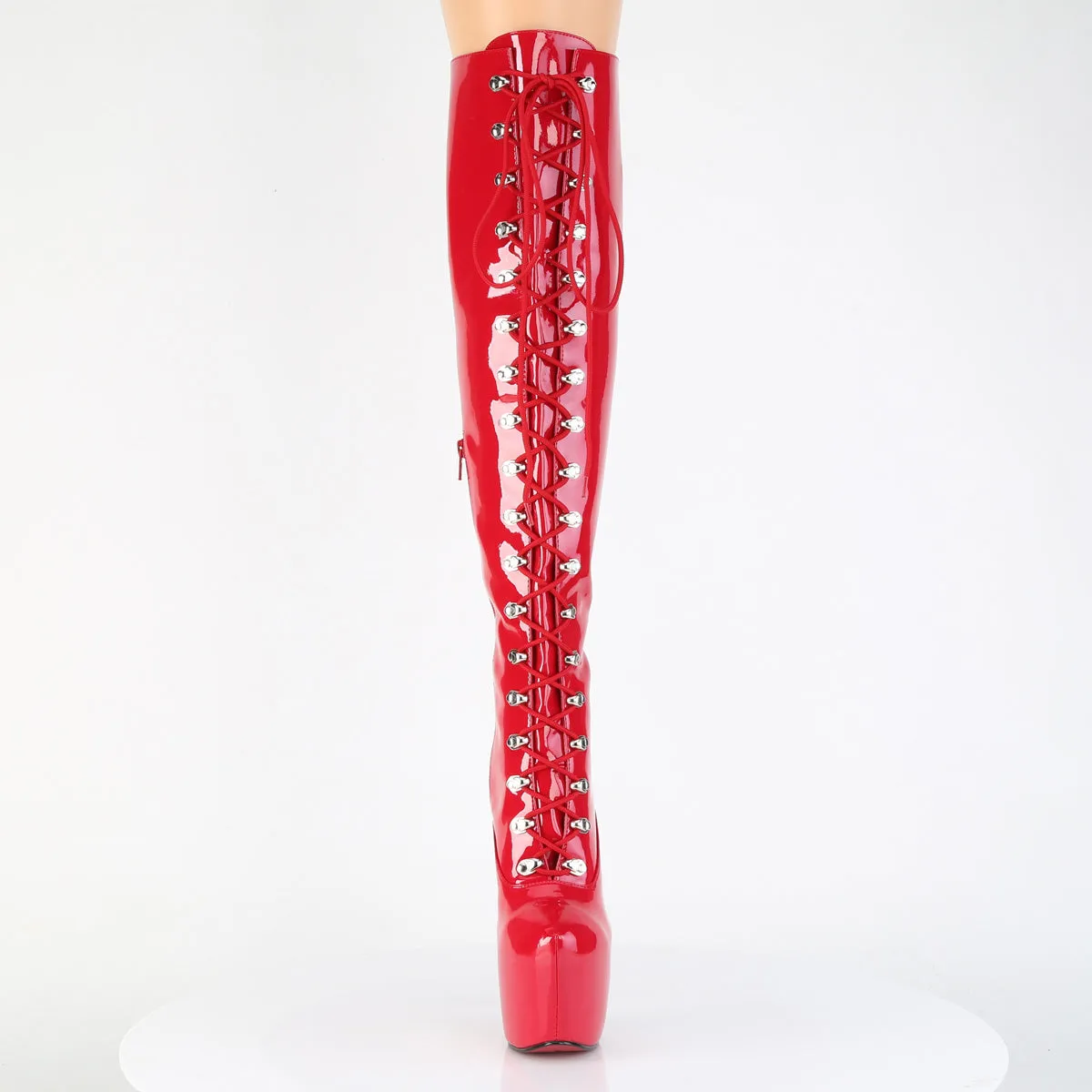 JUBILANT-3012 Red Stretch Pat Platform Shoes