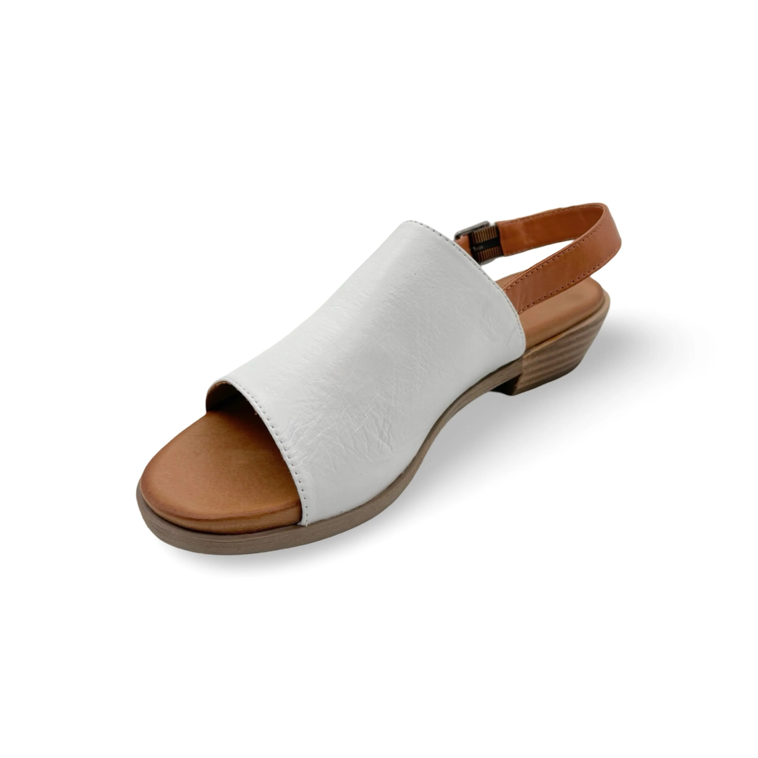 Jude White Leather Sandal