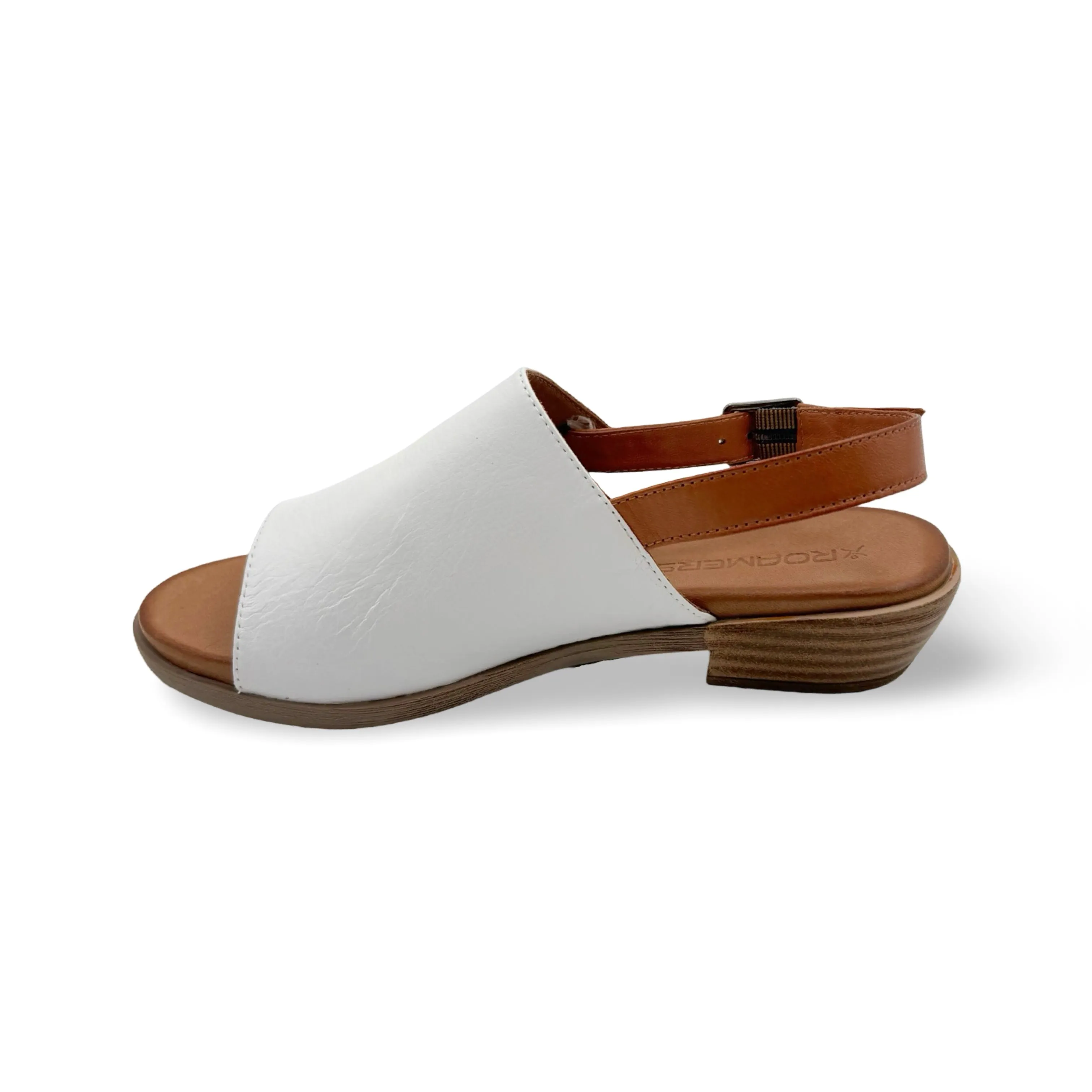 Jude White Leather Sandal