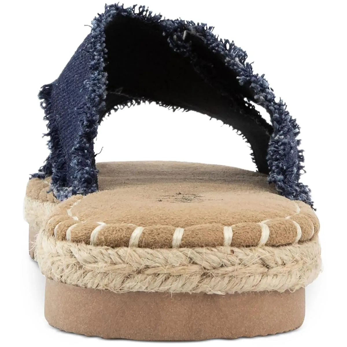 Kelt  Womens Denim Criss-Cross Front Slide Sandals