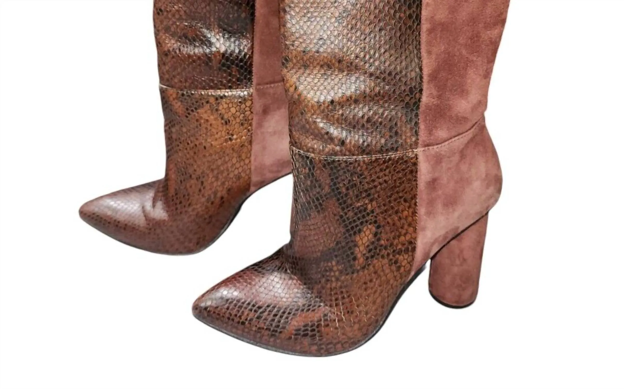 Kolby Boots In Snake Leather Suede