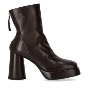 Lara Dark Brown Heeled Ankle Boot