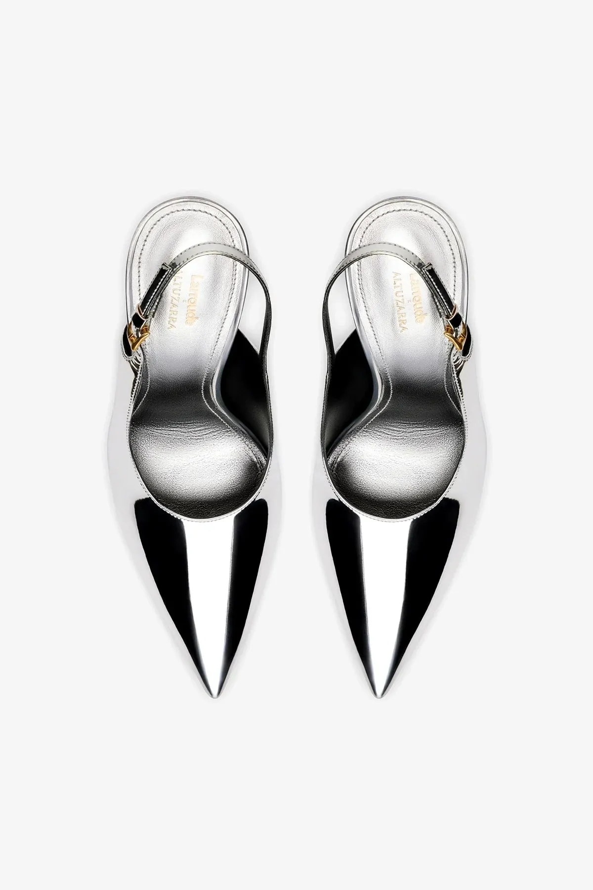 Larroud x Altuzarra Pump In Silver Specchio