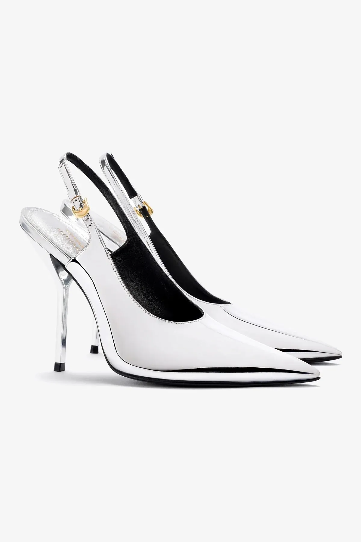 Larroud x Altuzarra Pump In Silver Specchio