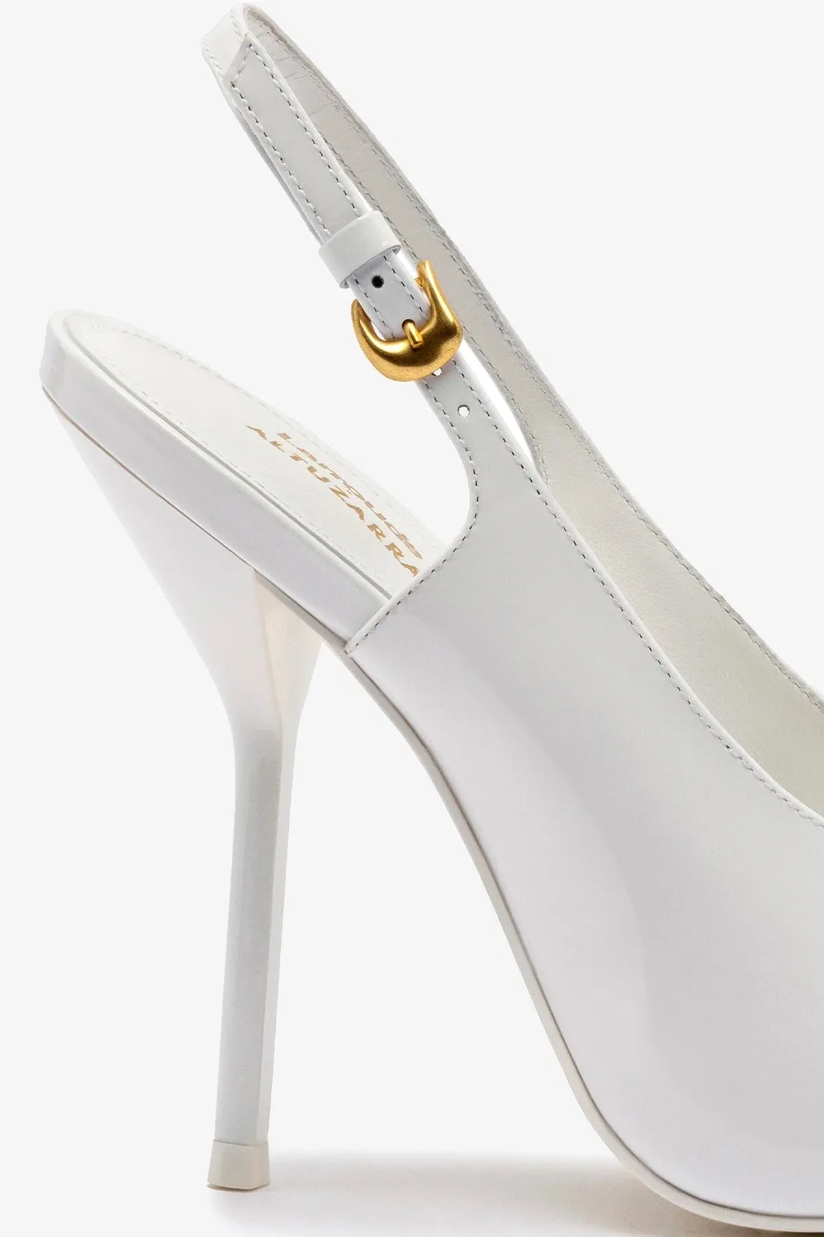 Larroud x Altuzarra Pump In White Patent Leather