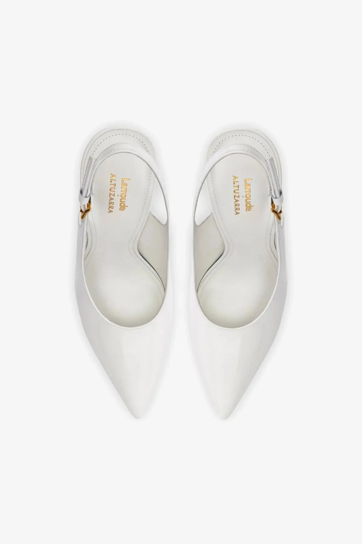 Larroud x Altuzarra Pump In White Patent Leather