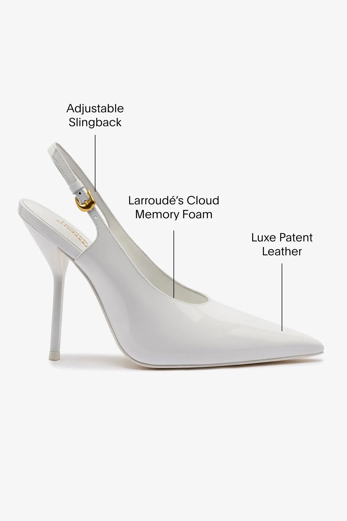 Larroud x Altuzarra Pump In White Patent Leather