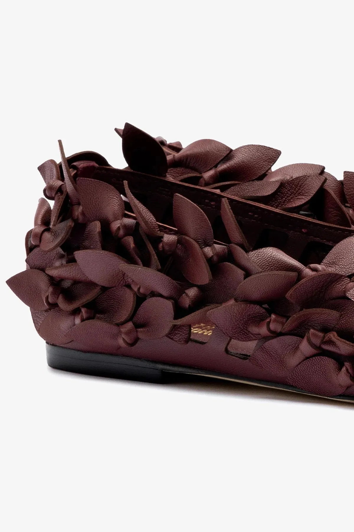 Larroud x Jonathan Cohen Ballet Flat In Burgundy Leather