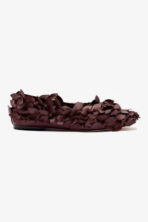 Larroud x Jonathan Cohen Ballet Flat In Burgundy Leather