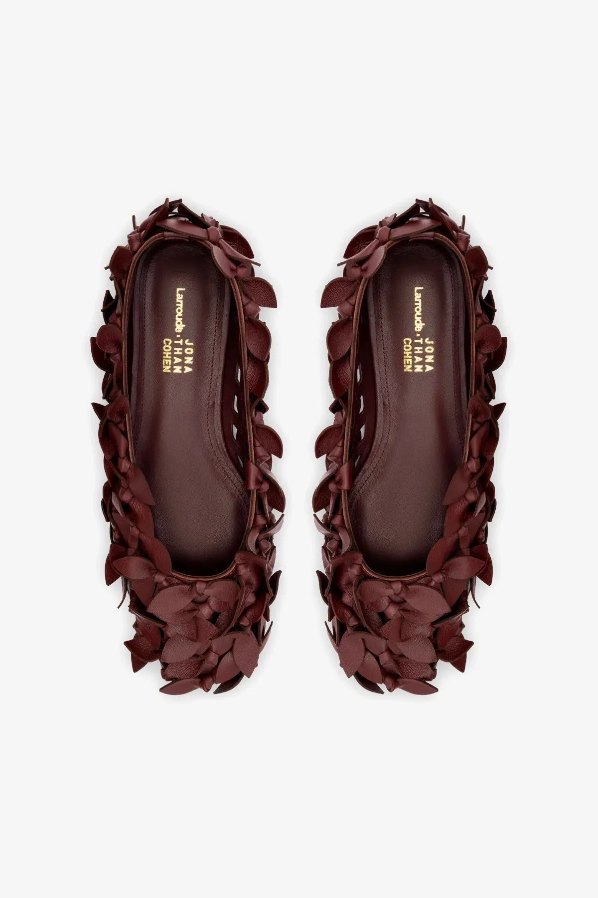 Larroud x Jonathan Cohen Ballet Flat In Burgundy Leather