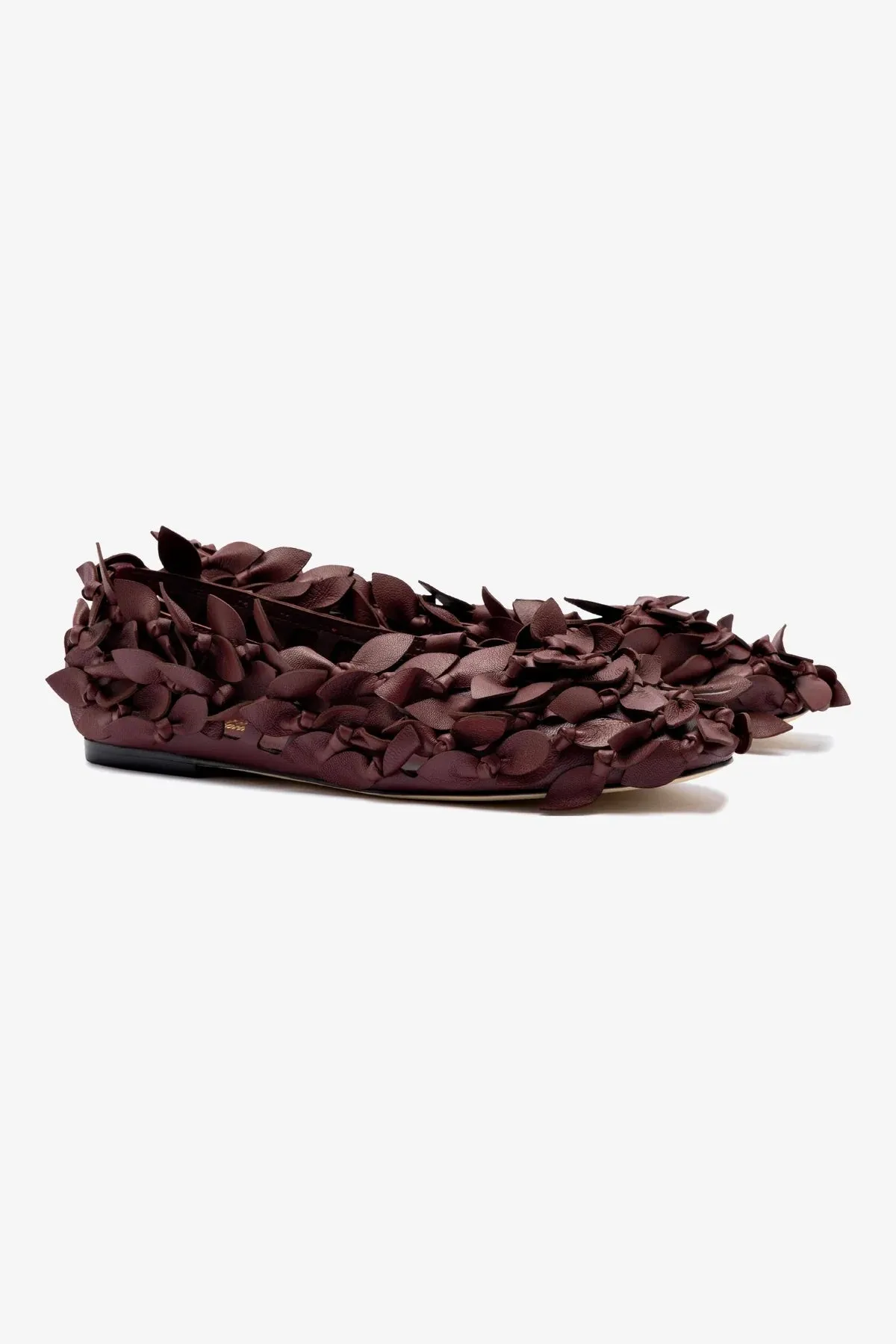 Larroud x Jonathan Cohen Ballet Flat In Burgundy Leather