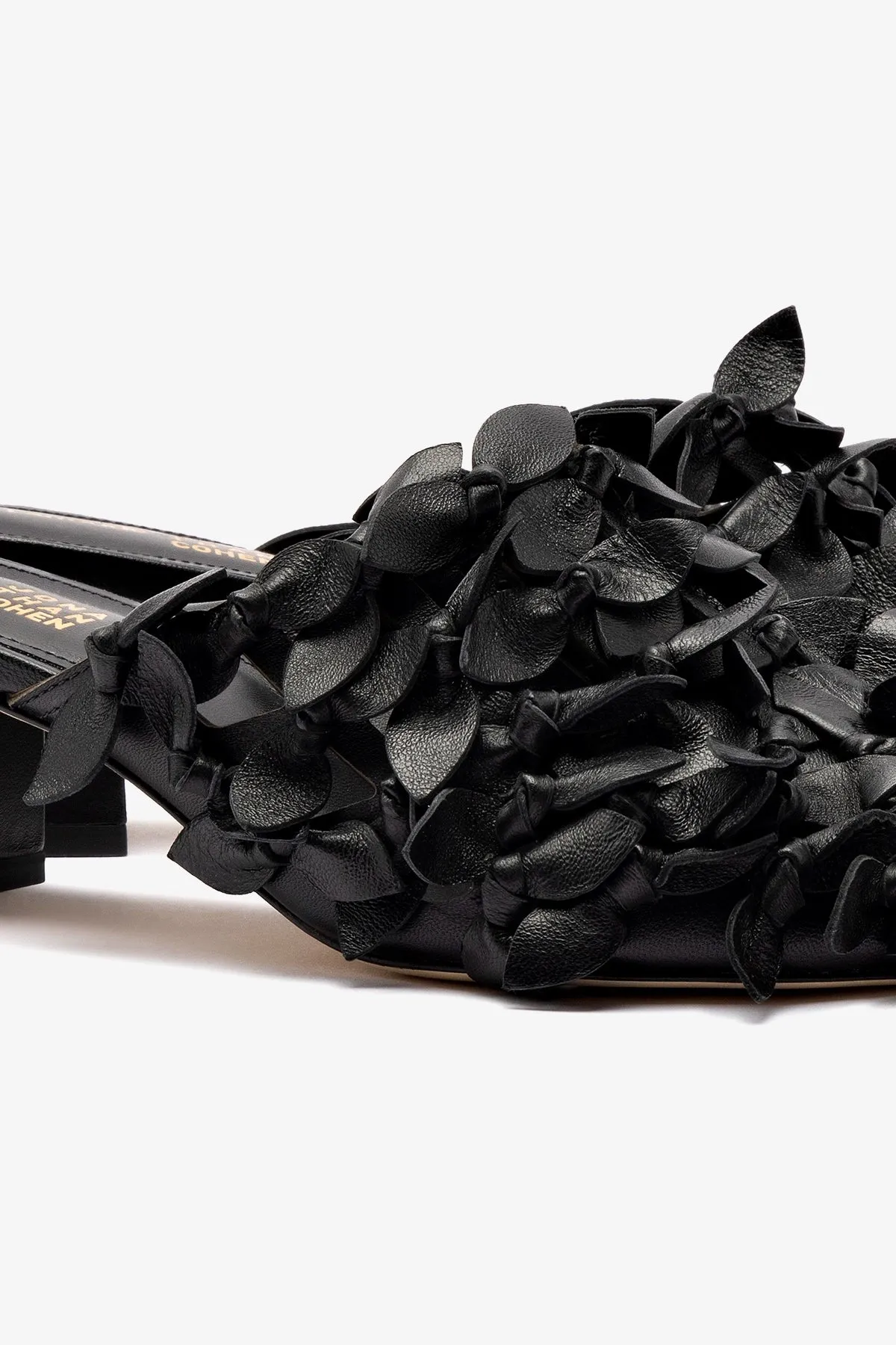 Larroud x Jonathan Cohen Dew Drop Mule In Black Leather