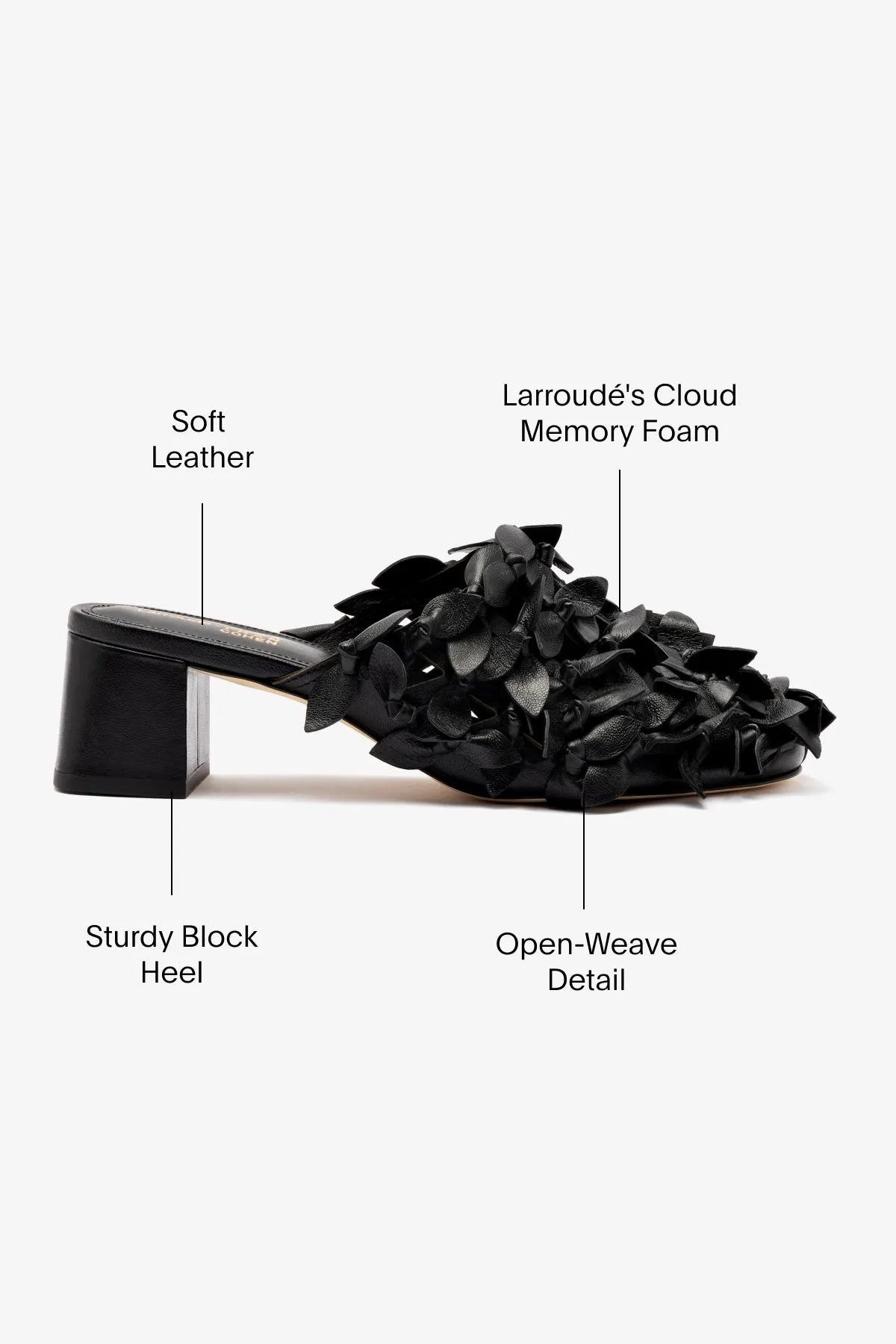 Larroud x Jonathan Cohen Dew Drop Mule In Black Leather