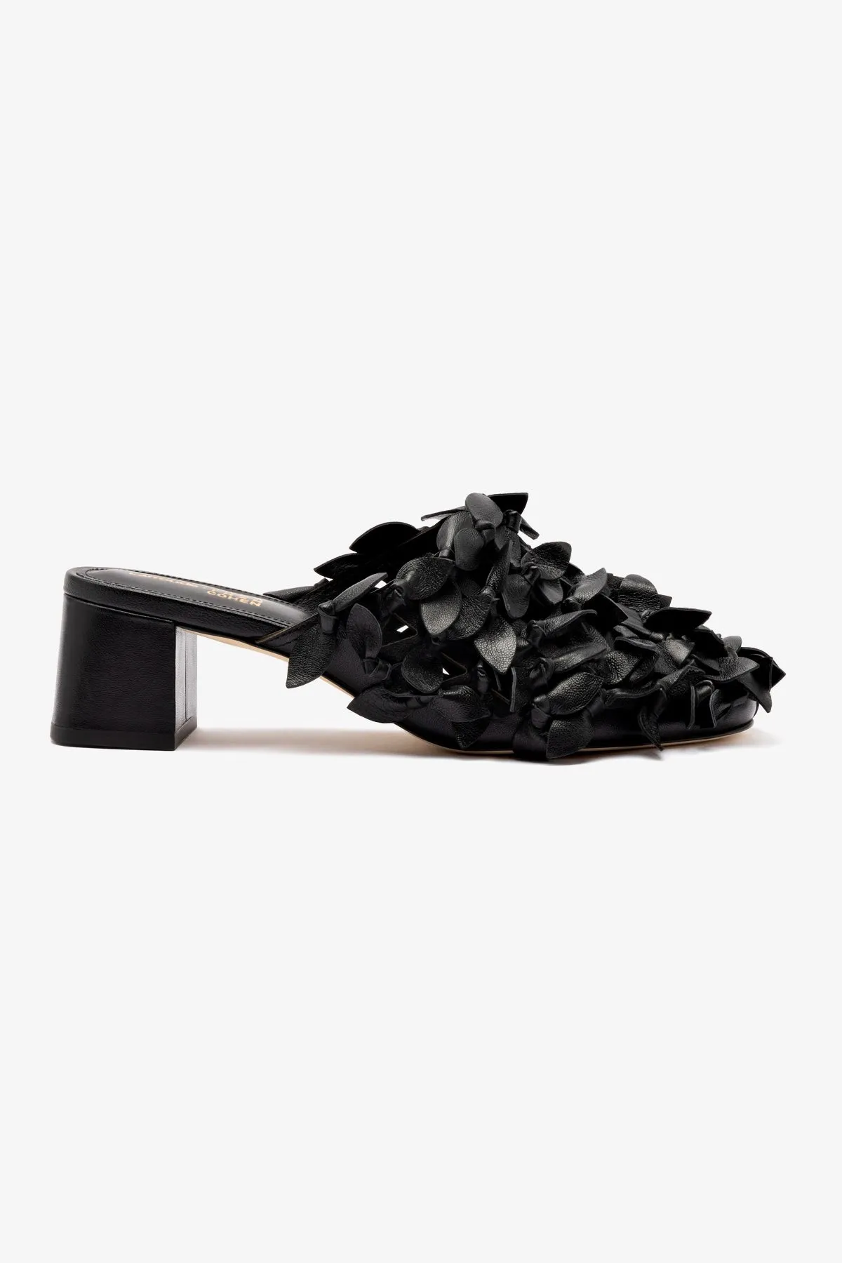 Larroud x Jonathan Cohen Dew Drop Mule In Black Leather