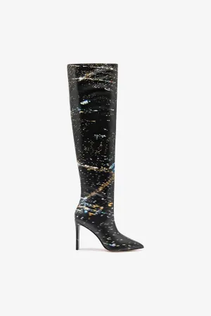 Larroud x Libertine Boot In Black LAX Printed Leather