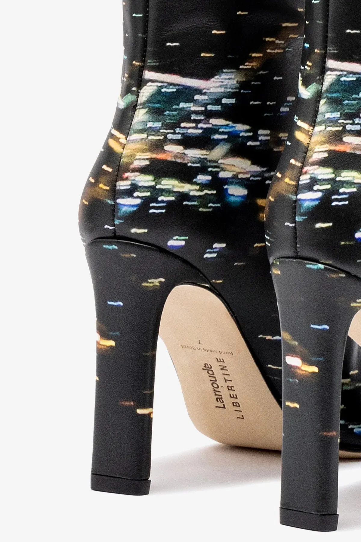 Larroud x Libertine Boot In Black LAX Printed Leather