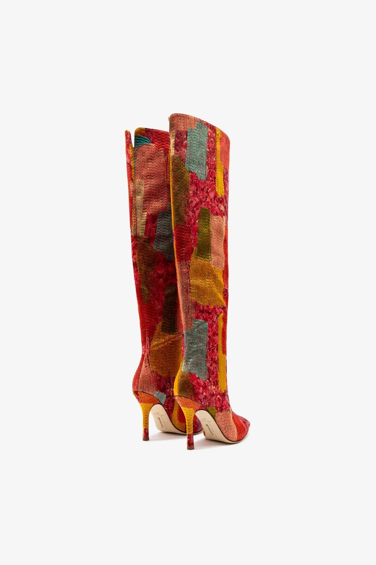 Larroud x Markarian Boot In Red Patch Work Fabric