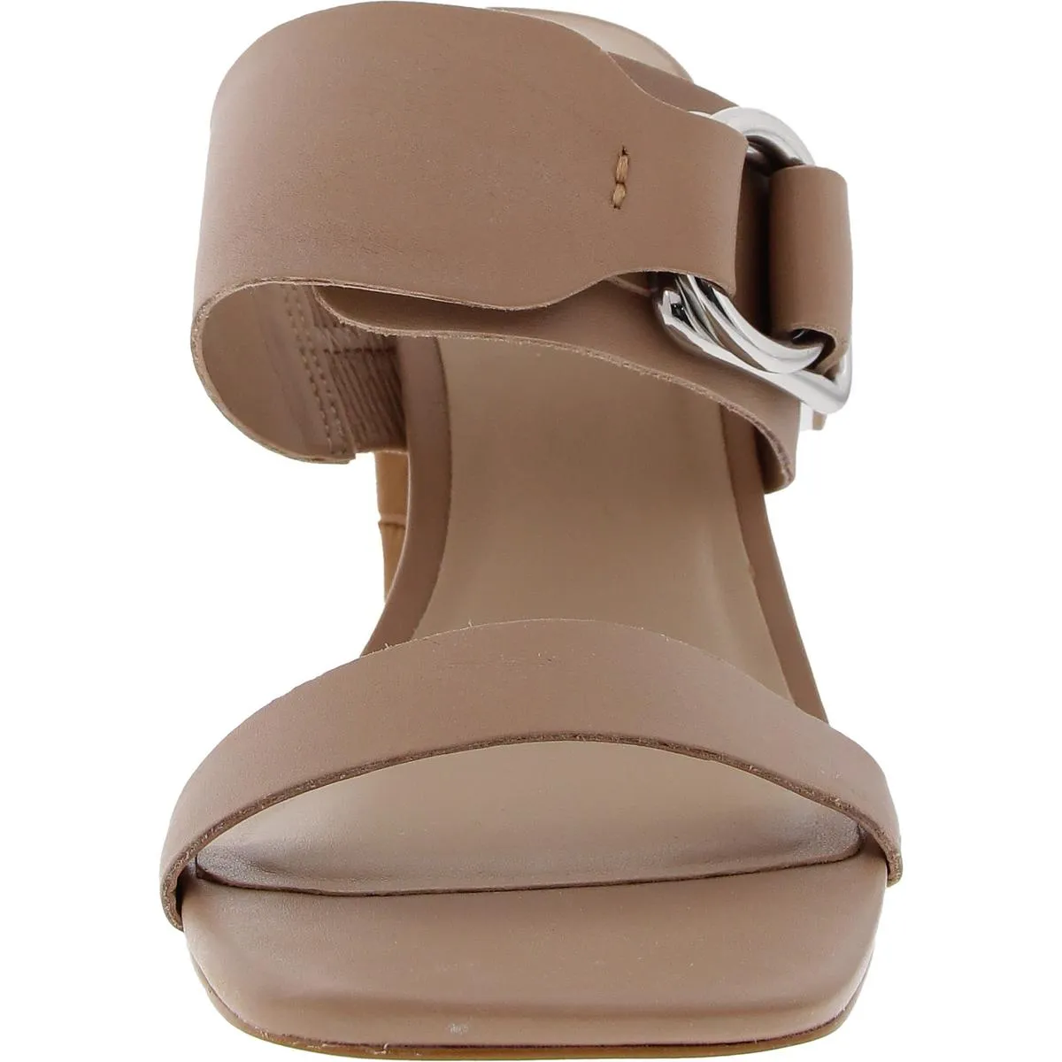 LEDA Womens Solid Leather Block Heel
