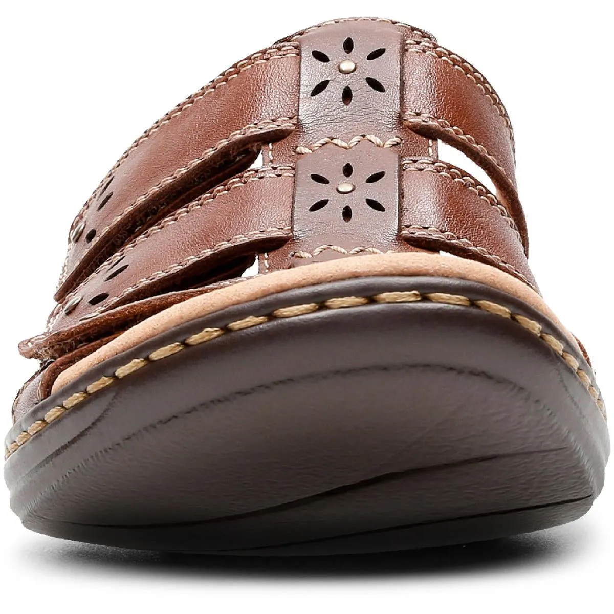Leisa Spring Womens Leather Slip On Slide Sandals