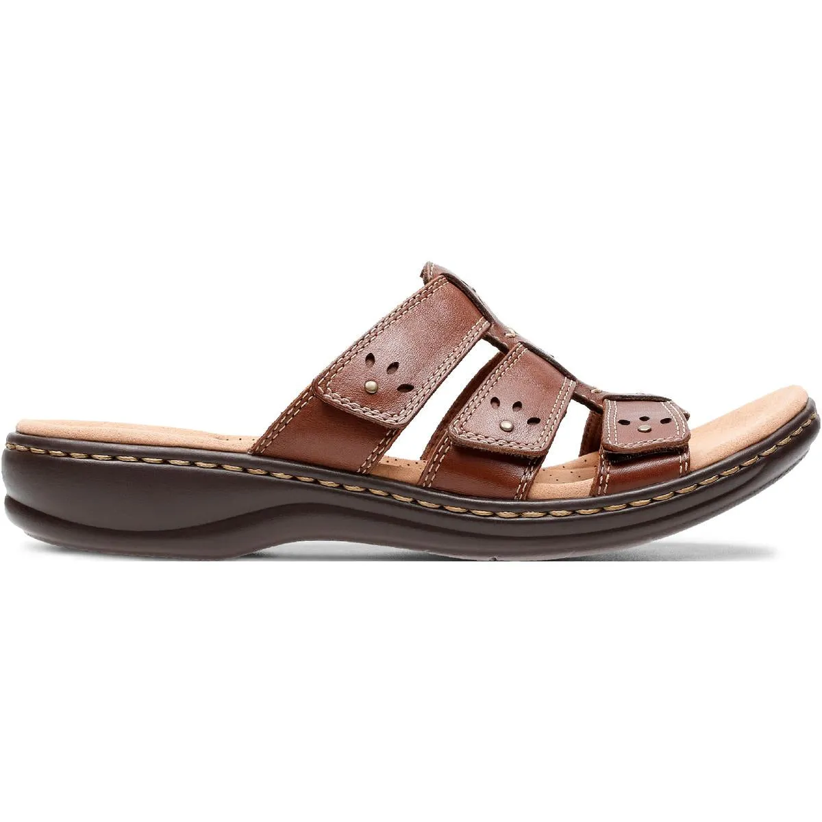 Leisa Spring Womens Leather Slip On Slide Sandals