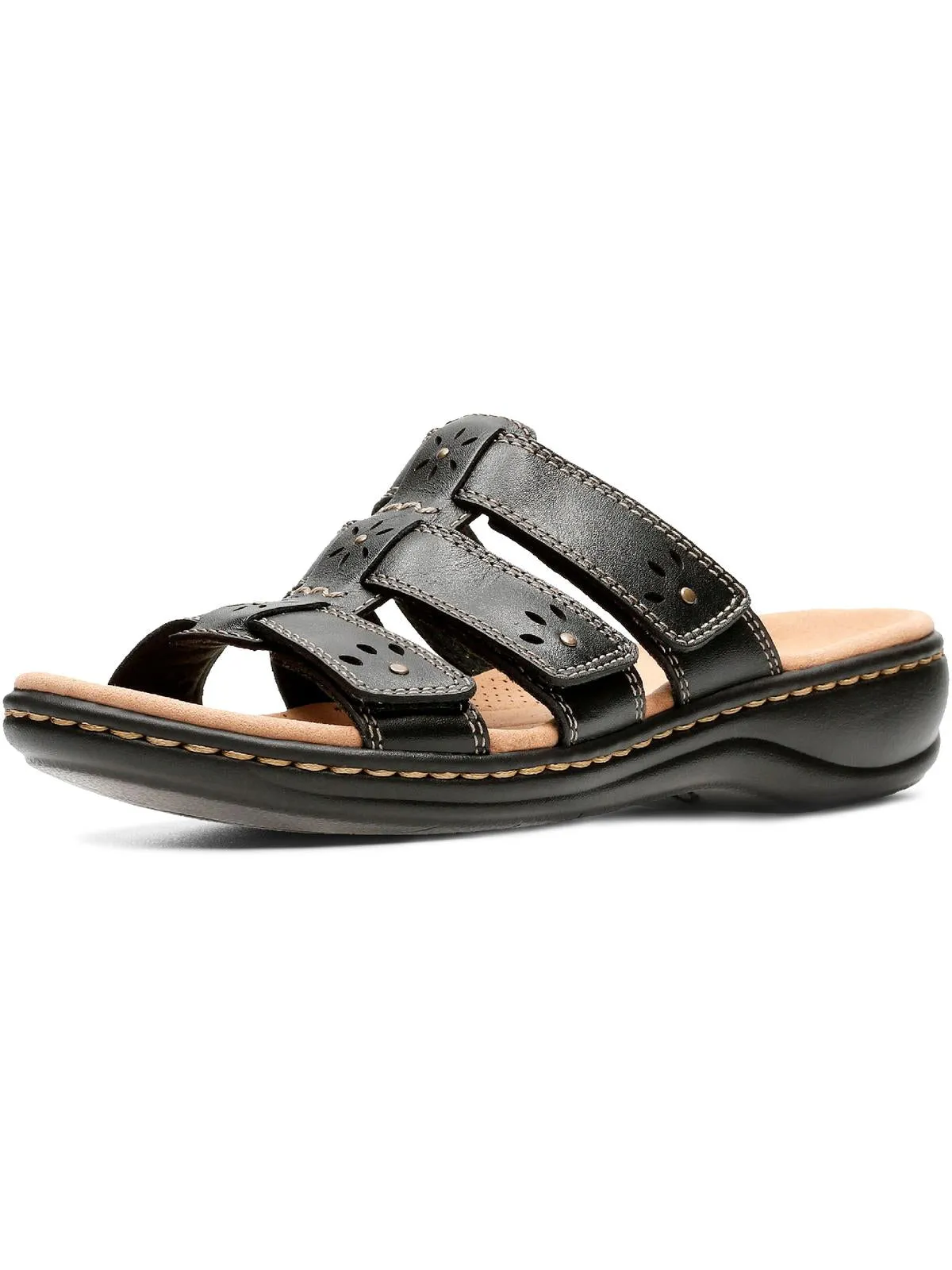 Leisa Spring Womens Leather Slip On Slide Sandals