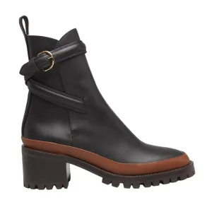Lennox Buckle Ankle Boot In Noir