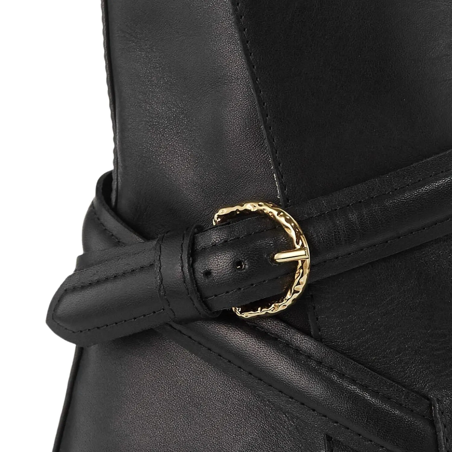 Lennox Buckle Ankle Boot In Noir