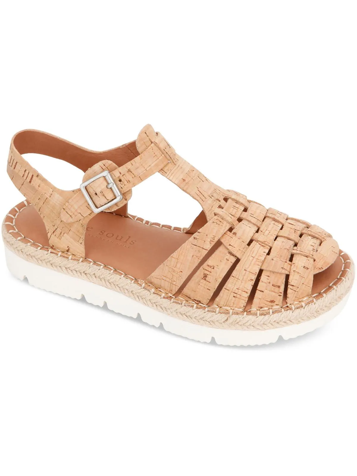 Lizzy Womens Leather Flat T-Strap Sandals