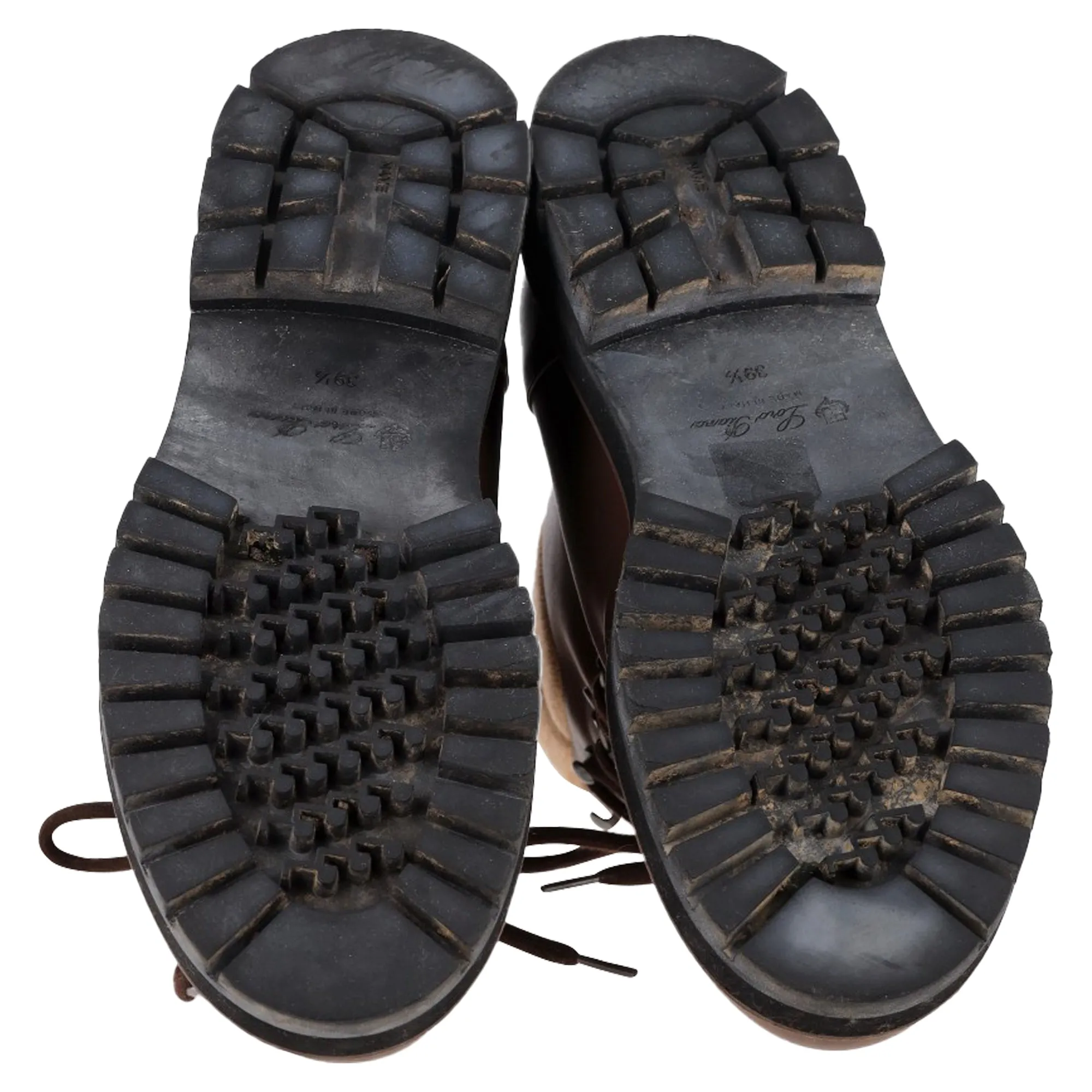 Loro Piana Lomond Combat Boots in Brown Leather