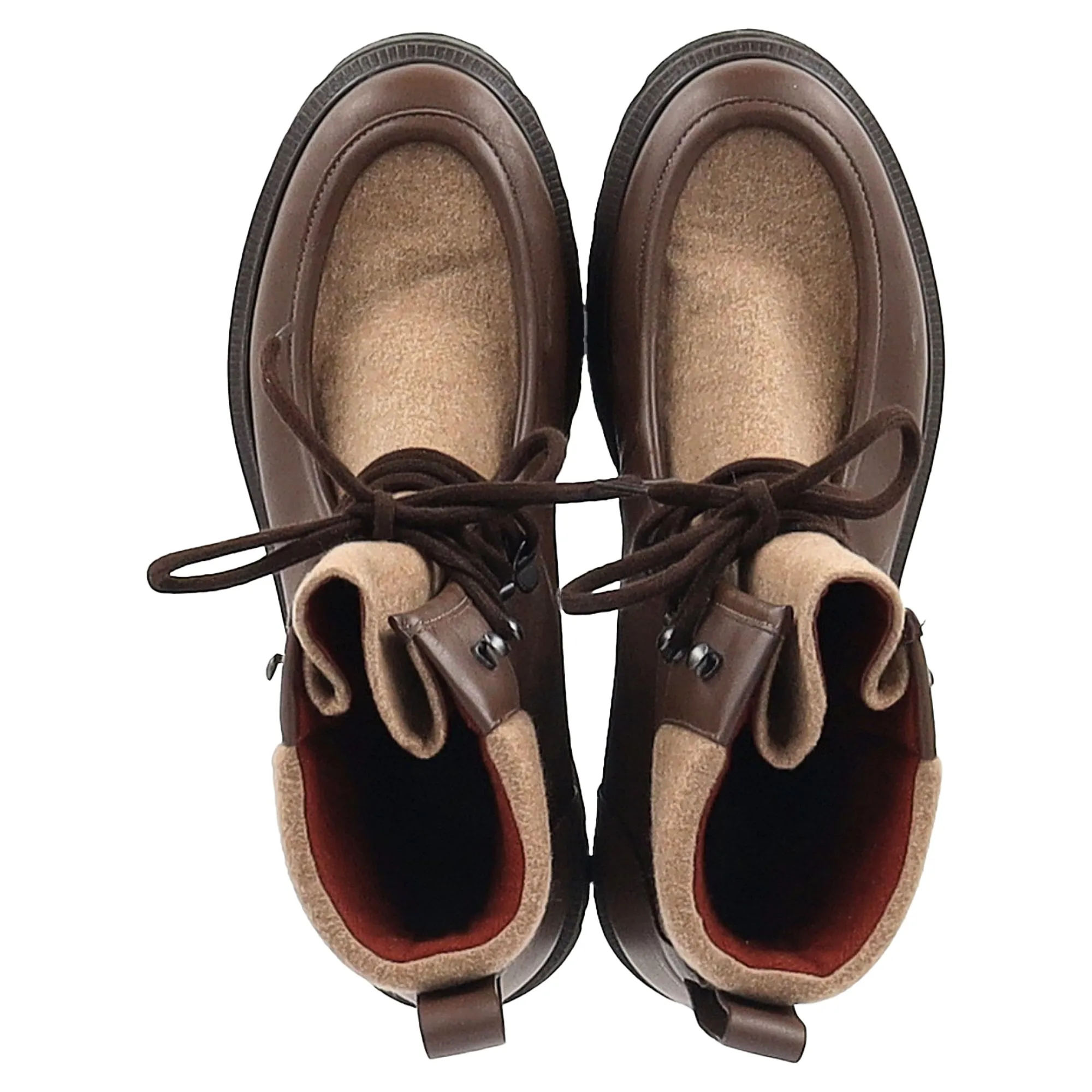Loro Piana Lomond Combat Boots in Brown Leather