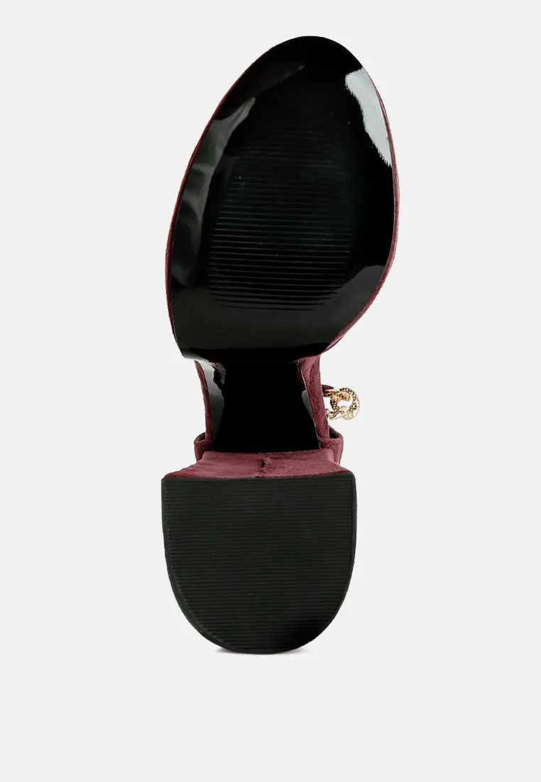lucky me block platform sandal with metal chain